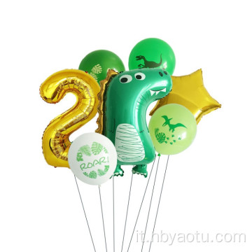 Decorazione dino tema elio grande bouquet a palloncino